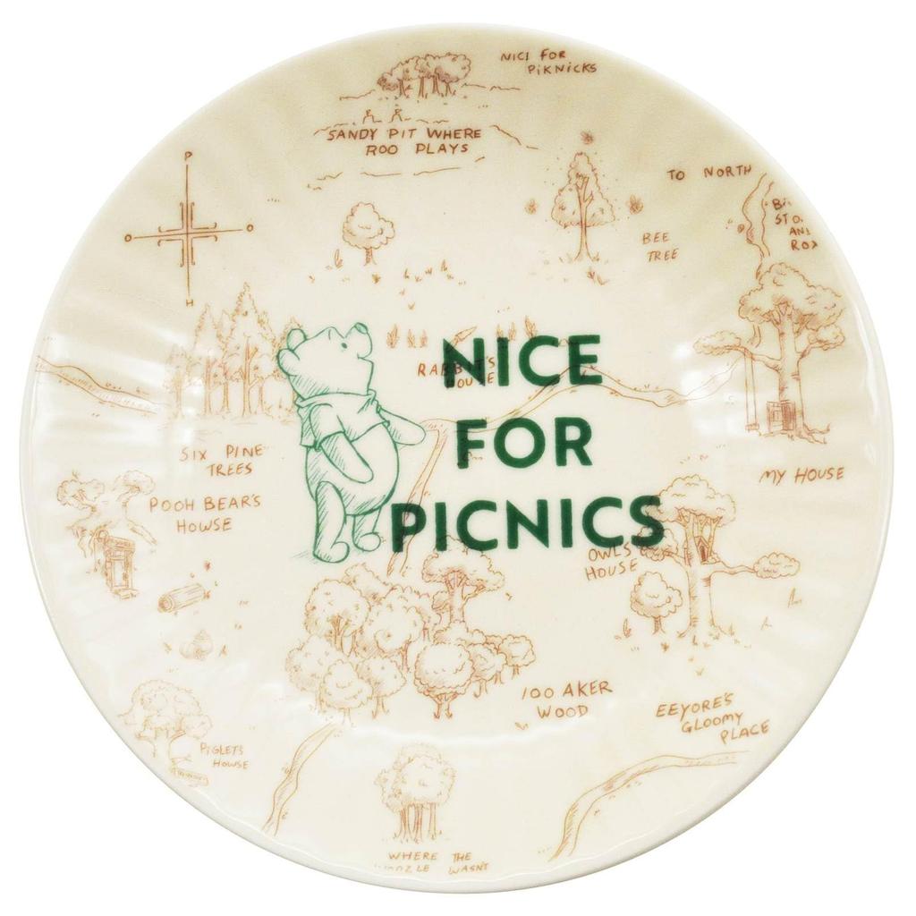 Disney the Plate and Mug Dishwasher and Microwave 100 Acre Picnic Tableware Made In "Winnie Pooh" (approx. 17cm) (approx. 280ml) - Safe, Set, Japan,