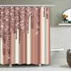 Lyxig Rose Guld Duschdraperi med Bling Glittrigt Tryck Heminredning Vattentäta Badrumstillbehör .com