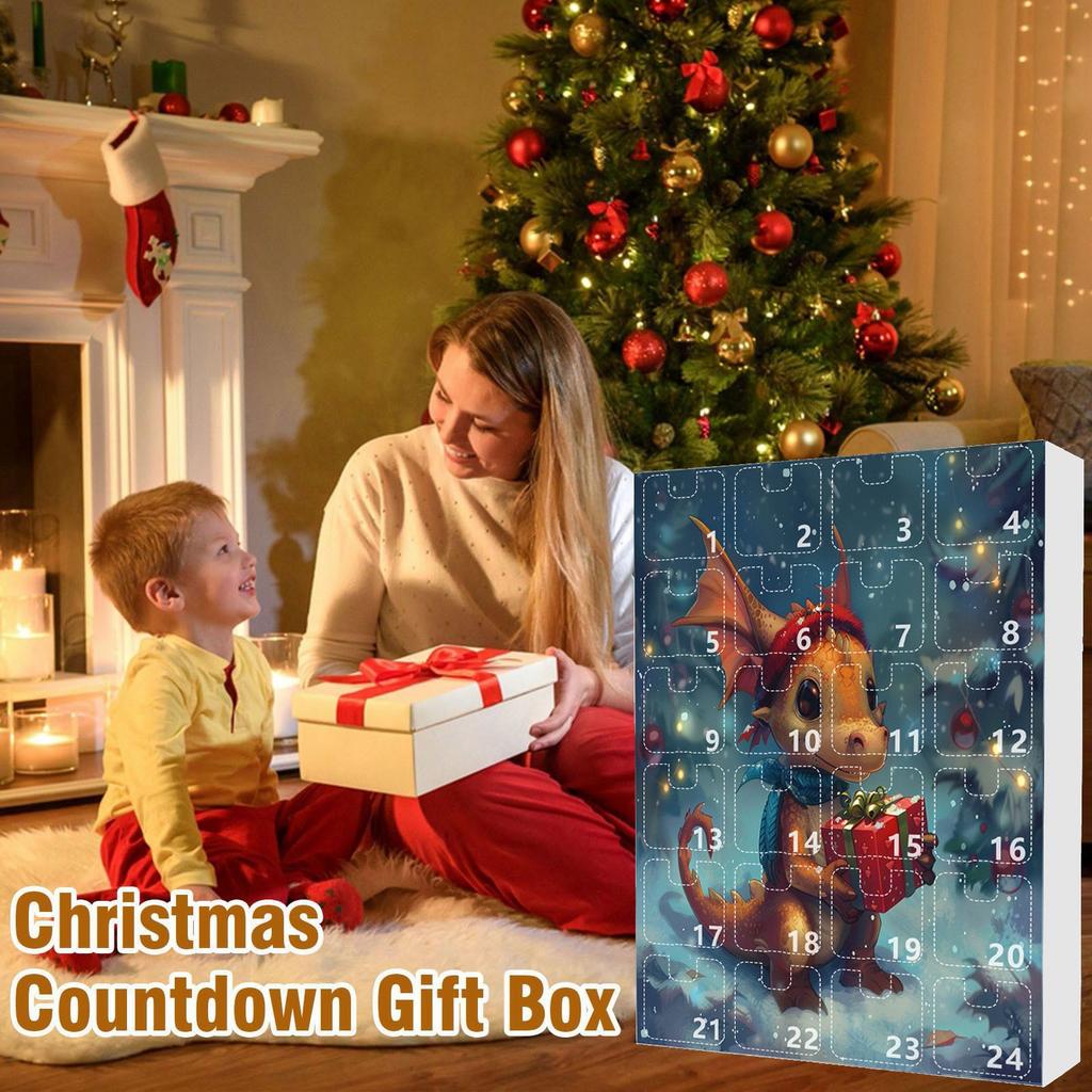 24 Pieces Per Set of Christmas Blind Box Acrylic Dragon Pendants, Christmas Arrival Calendar Blind Box Christmas Tree Pendants