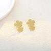 High-End Metal Heart Butterfly Flower Earrings with Exaggerated Pleated Texture