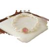 S925 Sterling Silver Bracelet with Pink Chalcedony, Aquamarine, and Pearls - Elegant Women's Beaded Jewelry