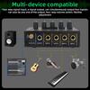 Low Noise 4 Channel Line Mixer for Mixing 4 Stereo Channel LED Mixer Adapter for Microphones Guitars Keyboards