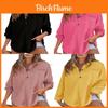 Trendy Waffle Knit Top With Button Closure For Casual Streetwear Women
