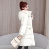 Winter Fashion Women Down Cotton Coat Slim Fit Thickened Long Padded Jacket Warm Outwear