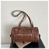 Comfortable and Versatile Texture Shoulder Bag Women Vintage Simple Commuter Pillow Bag with Studded Strap Casual Handle Bag