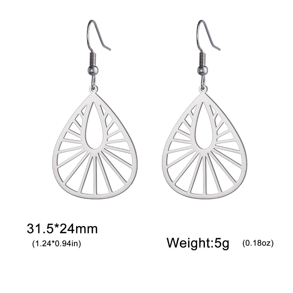 Bohemian Flower Filigree Drop Earrings Stainless Steel Waterproof Dangle Earring Women Ethnic Jewelry Valentine Gift