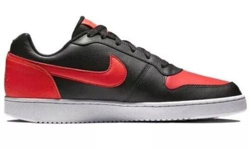 Nike Ebernon AQ1775-004 Men's Black/Habanero Red Low Top Sneaker Shoes Bred