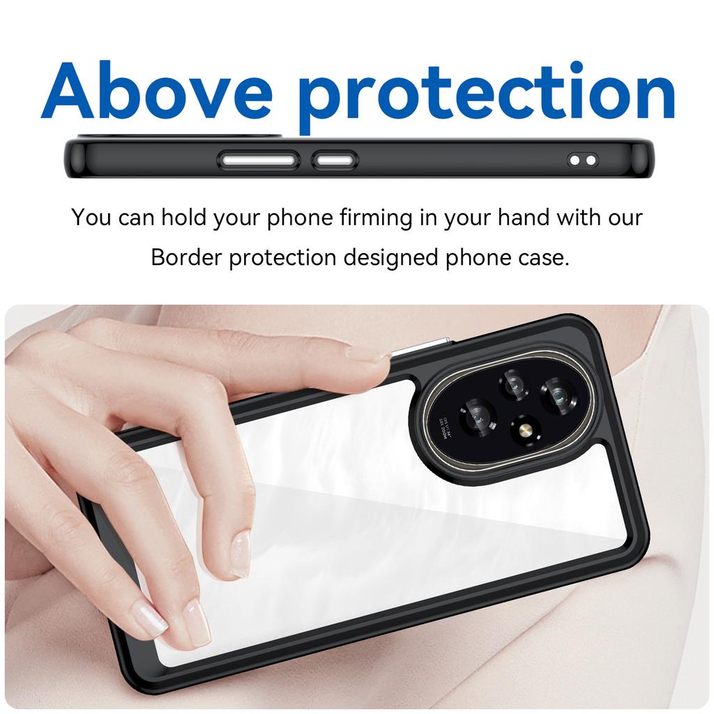 Acrylic shockproof Phone Case For Honor 200 Pro Transparent Candy Color Frame Back Cover for Honor 200 Lite