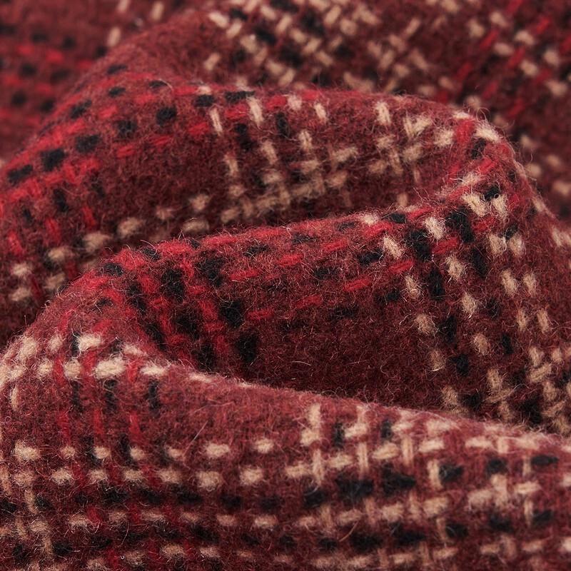 Demana Damen Retro karierte Wollmischung gefütterte Jacke