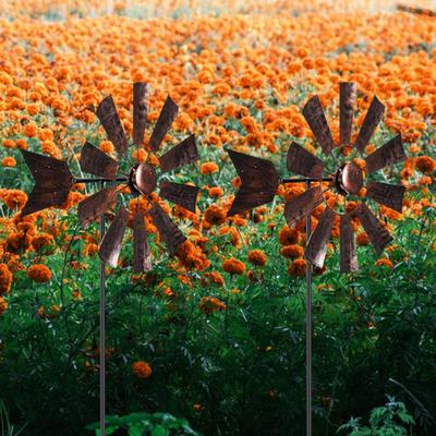Windmühle aus Metall für den Hof, Dekoration im Vintage-Stil, wasserdicht, Windspinner für den Garten, Terrassenornament für den Hof, Garten, Terrasse, Rasen im Freien