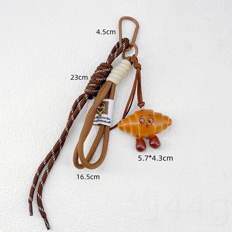 Braided Rope Bag Pendant Alkaline Water Bread Keychain Pendant Cute Bag Pendant Chocolate Pendant