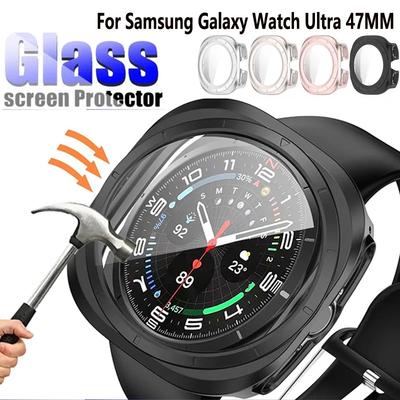 Uhrgehäuse+Glas Für Samsung Galaxy Watch Ultra 47mm Schutzbildschirm Gehärtete Glasfolie Für Galaxy Watch 7 Ultra Stoßstangenabdeckung