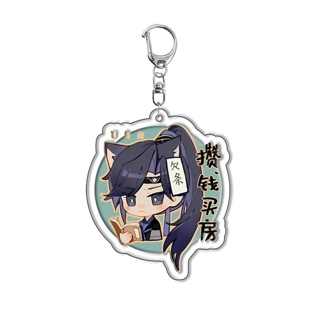 6CM Key Ring Figure Game Ashes Of The Kingdom Anime Acrylic KeyChain With Lu Su Liu Bian Sun Ce Desktop Display Decoration Gift
