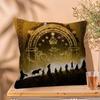 Vintage Black Classic Movie The King Rings Pillow Cover for Bedroom Room and Living Room Sofa Decorative Cushion Cover