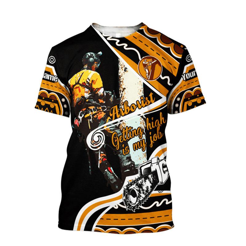 Lumberjack Summer Pánské rychleschnoucí tričko s 3D potiskem, venkovní volný střih, módní, osobnost, velká velikost, krátký rukáv, kvalitní tričko