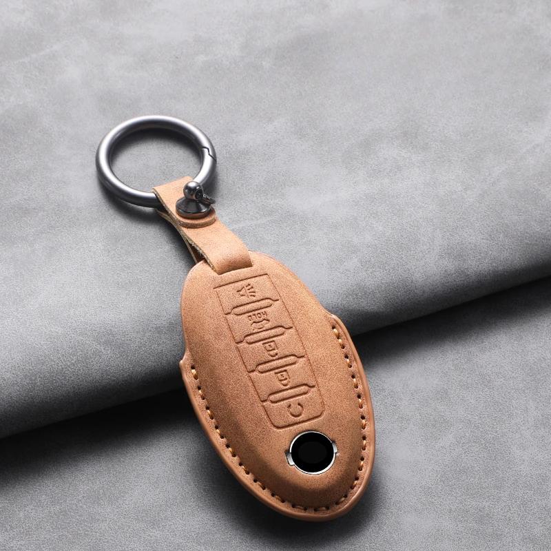5 Buttons Leather Car Remote Key Case Cover For Nissan X Trail T32 2020 Rogue Patrol Murano Htrail Maxima Altima Sentra Qashqai