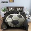 3D Boys Teens Football Comforter Cover Set Queen Size Soccer Ball Duvet Cover Polyester Bedding Set 2/3pcs Soft Twin Quilt Cover