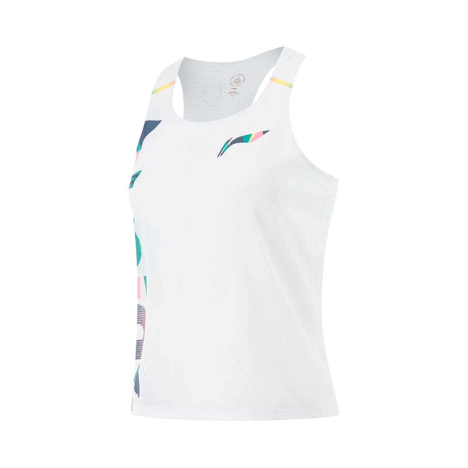 

Жилет без рукавов Li Ning Running Series с принтом логотипа и круглым вырезом, удобный, дышащий, быстросохнущий, женский, стандартный, белый AAYU276-1 XL