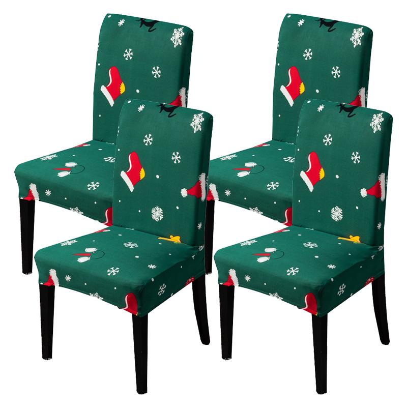 34 Color Christmas Chair Covers Dining Room Stretch Seat Protector Chair Covers for Kitchen Office Hotel Banquet Ceremony Party 2/4/6 Pieces
