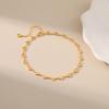 Women Minimalist 18k Gold Plated Heart Link Ankle Bracelet