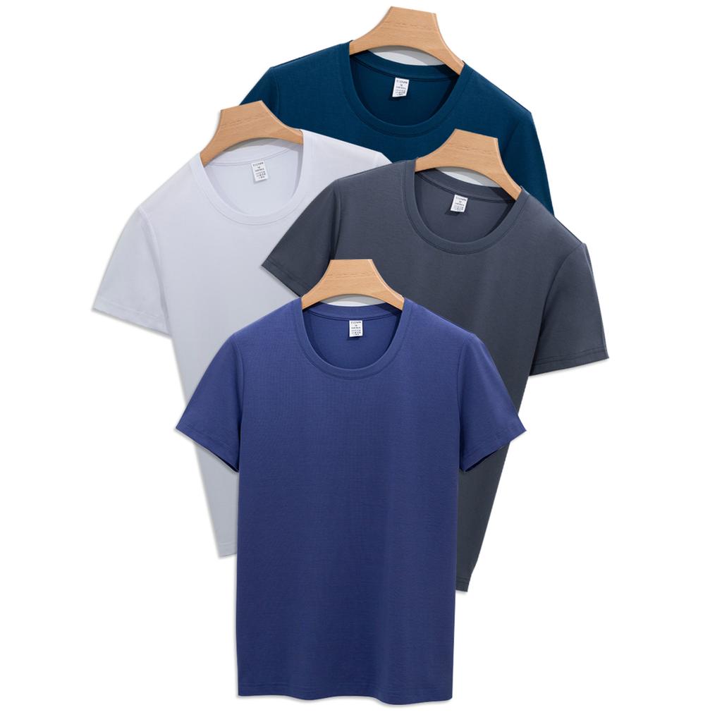 T-shirt for Women's Summer Short-sleeved Round Neck Solid Color 220g Modal Pullover Women's T-shirt