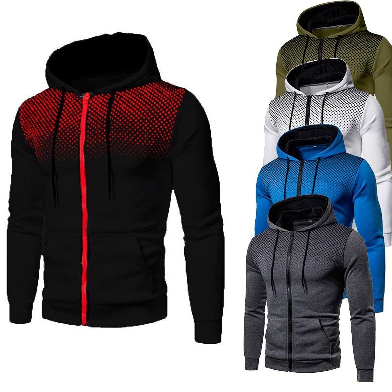 Sudadera con capucha y cremallera para hombre, color liso, con cremallera, jersey deportivo, abrigo con capucha, chaqueta cálida