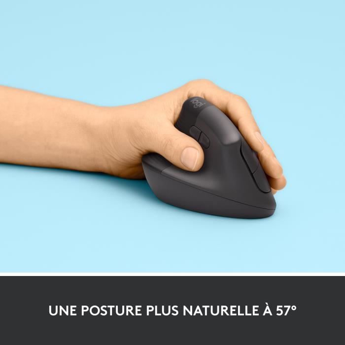 Mus - Trådløs - Logitech - Lift Ergonomisk Vertikal - Grafitt - Venstrehendt