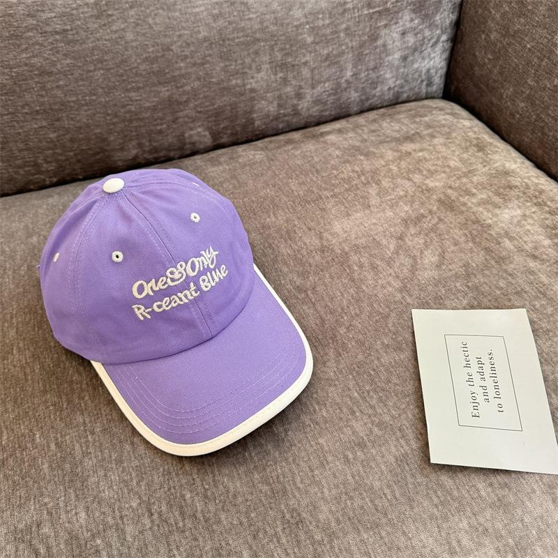 Baseball Cap Children's Versatile Face Small Wide Brim Deep Top Big Head Circumference Outdoor Leisure Sunshade Sunscreen Embroidery Peaked Cap