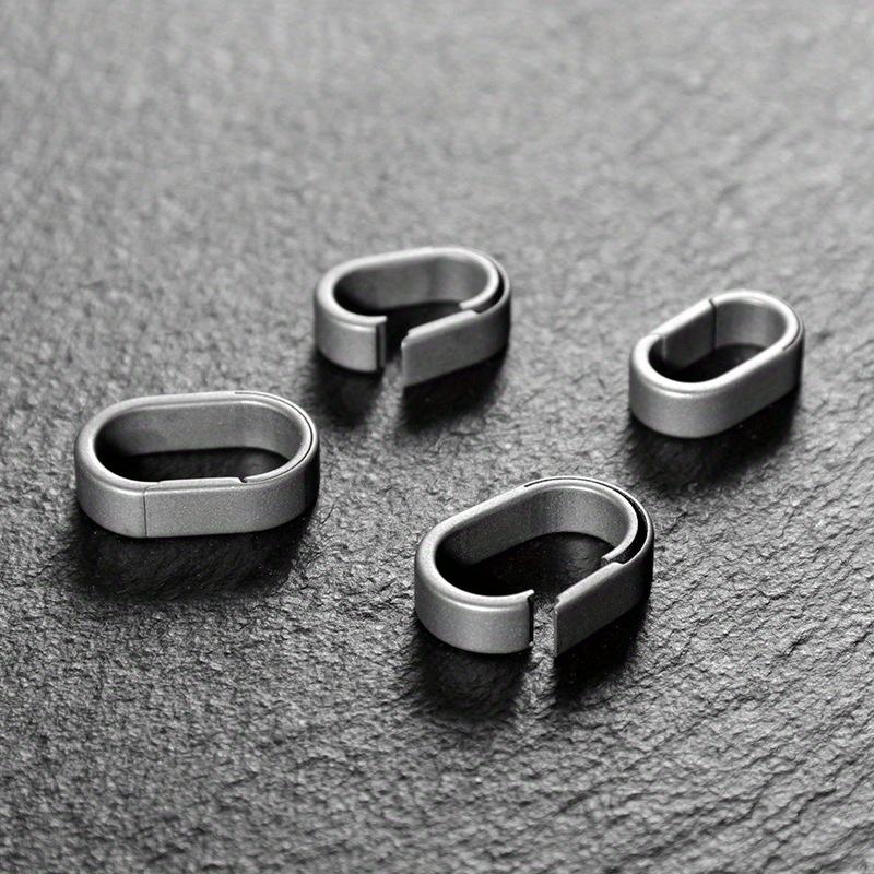 1Pc Titanium Alloy Removable Link Buckle Pure Titanium Click Buckle Keychain Mini Link Ring Click Buckle Keyring Accessories