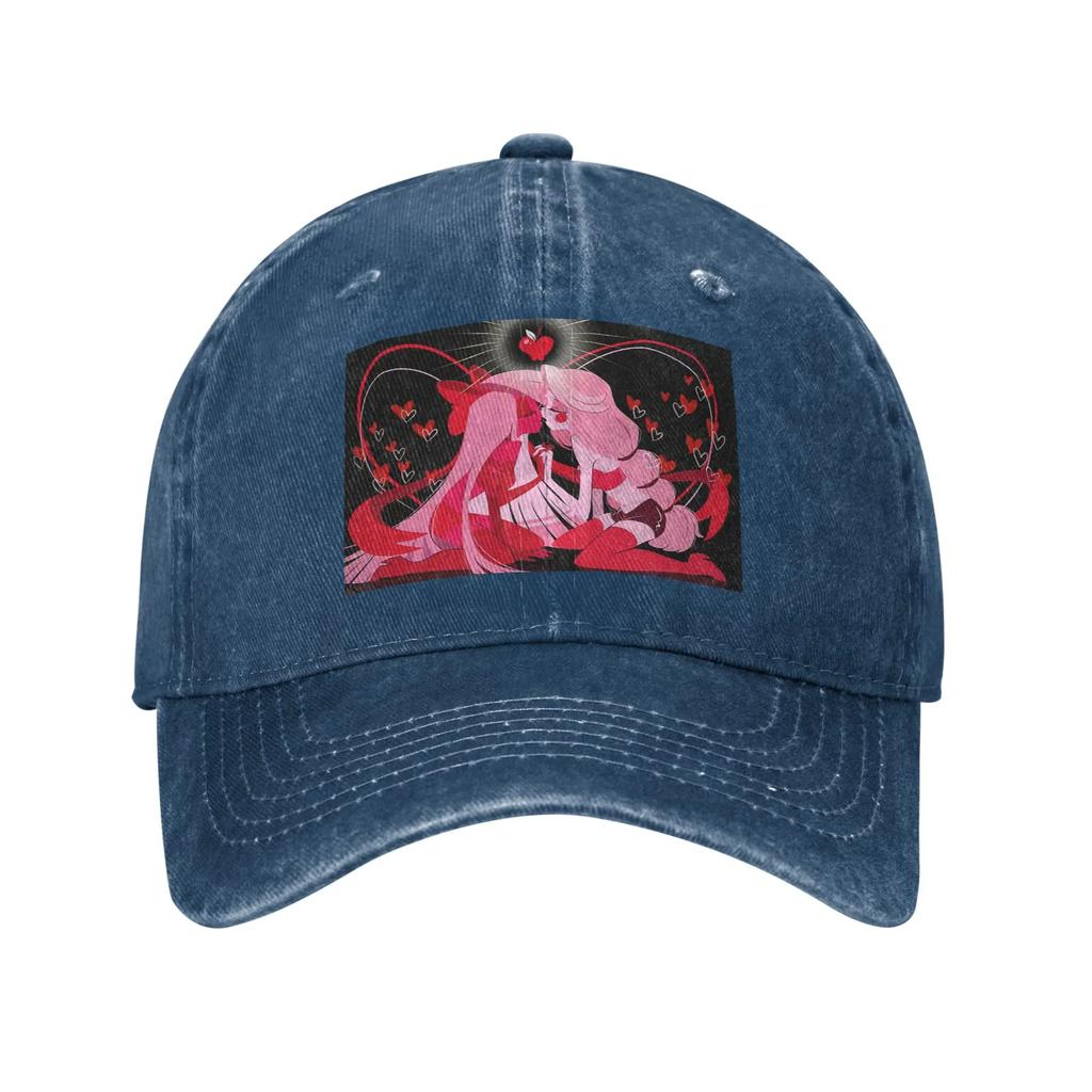 Charlie And Vaggie Valentines Hazbin Hotels Denim Cap Casual Baseball Caps Adjustable Hat Summer Unisex Baseball Hats