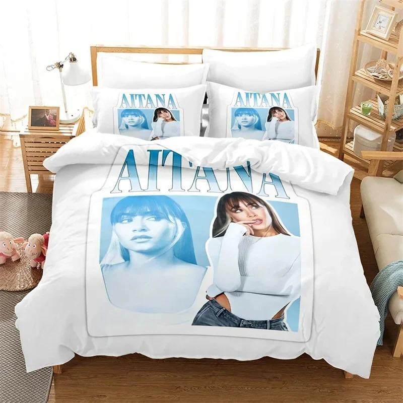 Set Copripiumino Cantante Spagnola A-Aitana Copripiumino Cantante Matrimoniale Singolo Matrimoniale Queen King Adulti Bambini Biancheria da Letto Piumino
