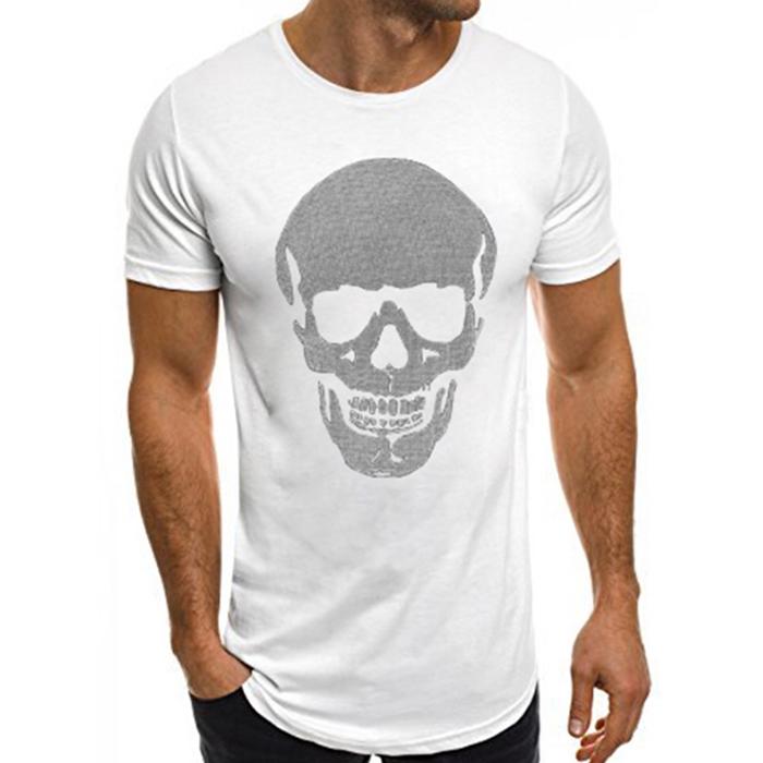 Leaf2you Men Fashion Shirt Short Sleeve Basic Tees Loose Fit 3D Skull Printed Round Neck Simple T-Shirt Casual Blouse Tops Leaf2you Men Fashion Shirt Short Sleeve Basic Tees Loose Fit 3D Skull Printed Round Neck Simple T-Shirt Casual Blouse Tops