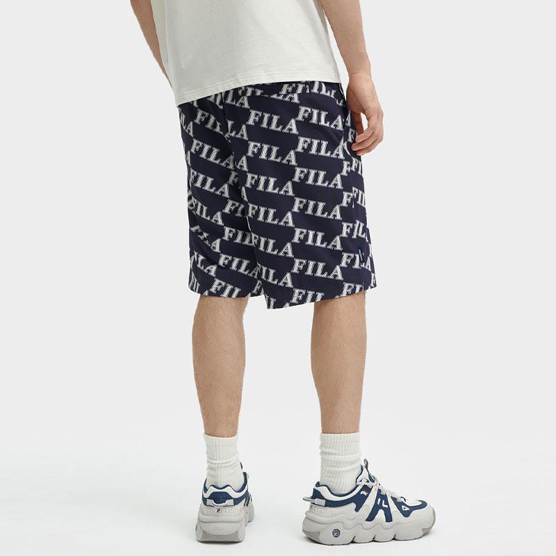 Fila Letter Print Straight Leg Woven Casual Shorts Men Shorts F11M419803F-ZA