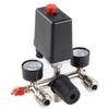 90-120Psi Air Compressor Pressure Control Switch Valve Manifold Regulator Gauges