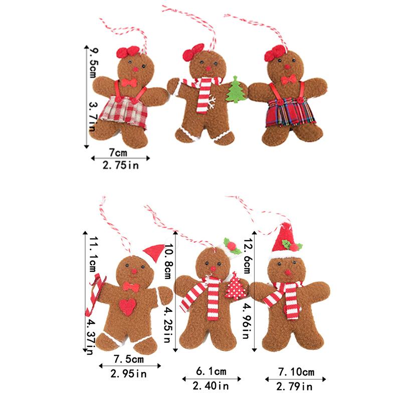 1pcs Gingerbread Man Christmas New Year 1116 Decoration Home Plush Doll Xmas Tree Hanging Table Ornament Indoor Pendant Kid Gift