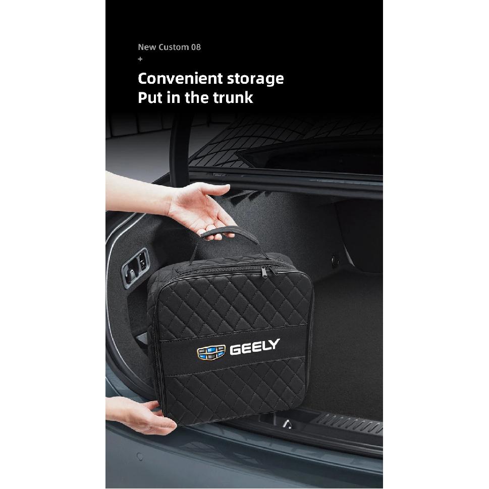 Car Storage Bag Leather Organizer Case For Geely Coolray Geometry C GX3 Emgrand EC7 Car Rechargeable Gun Storage Box Accessories