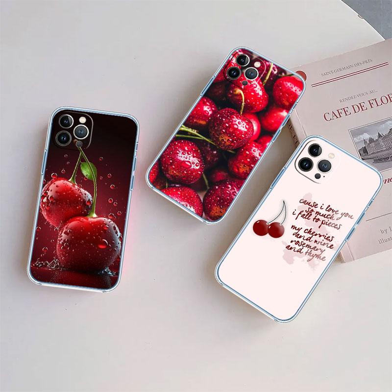 Kirsch-Sommerfrucht Transparente Handyhülle für Motorola Moto Edge Plus G200 G23 E13 E15 E20 E30 G62 G71 G72 G75 G24 G15 Power