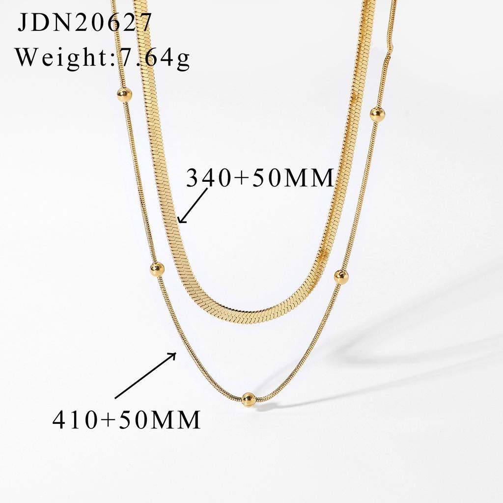 Steel Trendy Stainless Necklace 14k Goldplated Beaded Chain Jewelry Womens Snake Necklace Chain