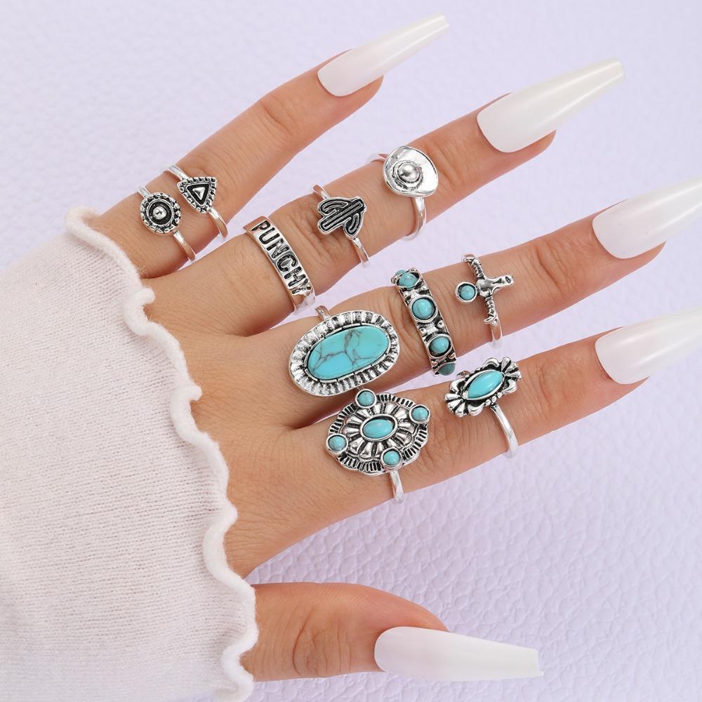 Skull Bat Spider Ring Set Dark Gothic Retro Exaggerated Finger Ring 23-piece Set