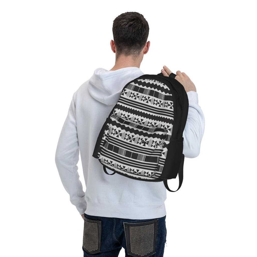 Abstrakter ethnischer aztekischer Rucksack Schwarz und Weiß Camping-Rucksäcke Damen Herren Kawaii Schultaschen Hohe Qualität Weicher Rucksack