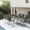 VidaXL Garden Dining Set 9 Pcs Grey Cushions Wicker, Dining Set 3157962
