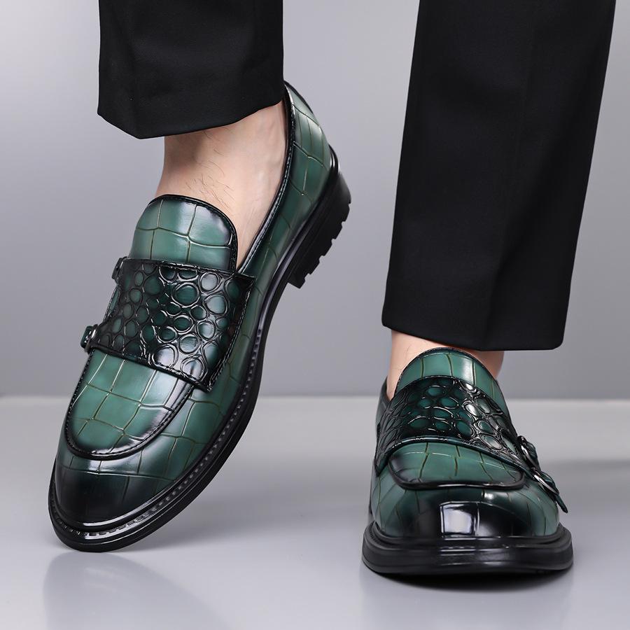 [Source] Large size buckle men's casual leather shoes British one-pedal single shoes trendy leather shoes men