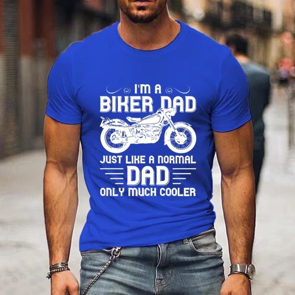 I'm A Biker Dad Print Summer T Shirt Men's Motorcycle Graphic Short Sleeve Loose T-shirts Hip Hop Harajuku Streetwear Men Tshirt