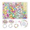 Beads Toys DIY Accessories Girls Bracelet Craft Handmade Kit Necklace String Colorful Headband Approximately 450 Pieces 24 Types Includes Storage