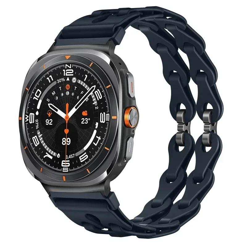 Silicone Chain Strap for Samsung Galaxy Watch 2025/7 Ultra 47mm Wristband Band Bracelet for Galaxy Watch ultra 2025 Watchband