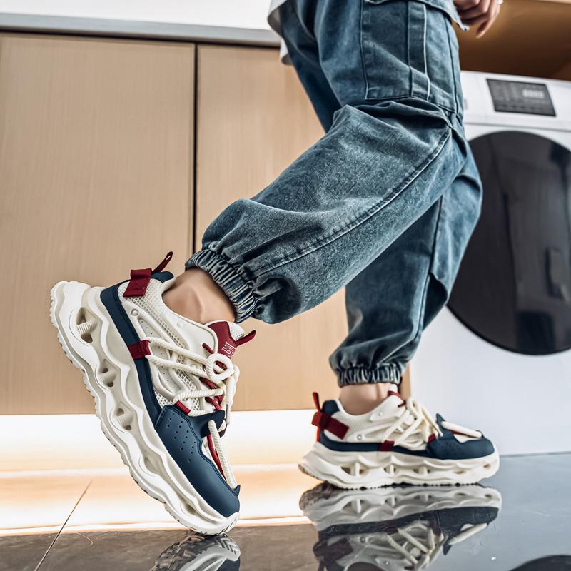 Herren Sportschuhe Vier Jahreszeiten Neu Dicke Sohle Rutschfest Outdoor Freizeit Laufschuhe Studenten Leicht Atmungsaktiv Weiche Sohle Sneaker