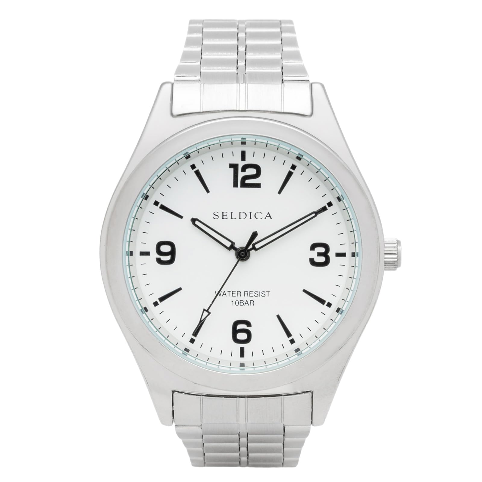 

Klefer Serdica Analog Watch, White Dial, Metal Strap, Japanese Movement, SD-AM328-WTS, Men s, Silver