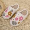 New Style of Home Flowered Slippers, Warm and Thickened Indoor High-heeled Cotton Shoes