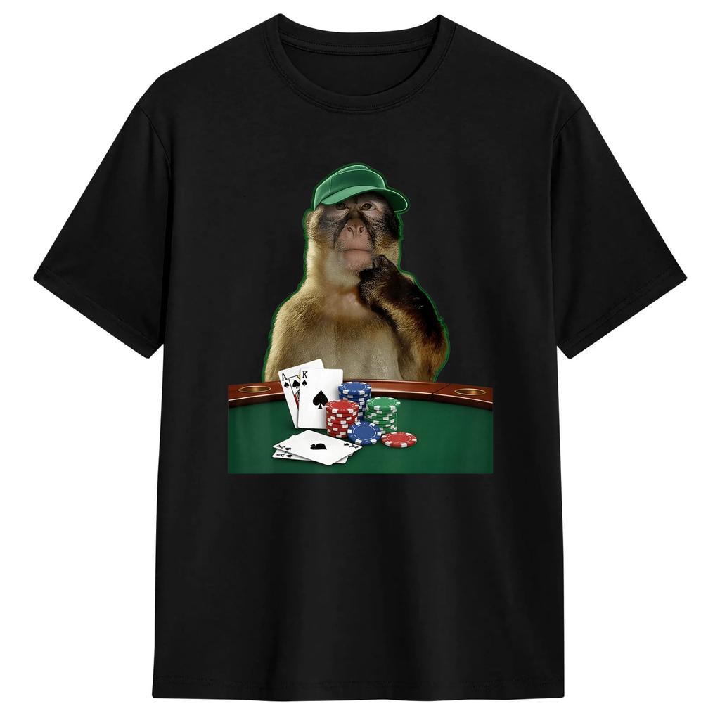 Oversized T Shirt Funny Thinking Monkey Memes Brainrot 100 Cotton T Shirts Fashion Tee Shirt Design Short Sleeve Top Tees