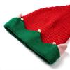 Gestrickte Weihnachtsmütze mit Streifenmuster, Jacquard, Wollbommel, mit kleinen Ohren gestrickt, Xmas-Kappe, Festival, Mädchen